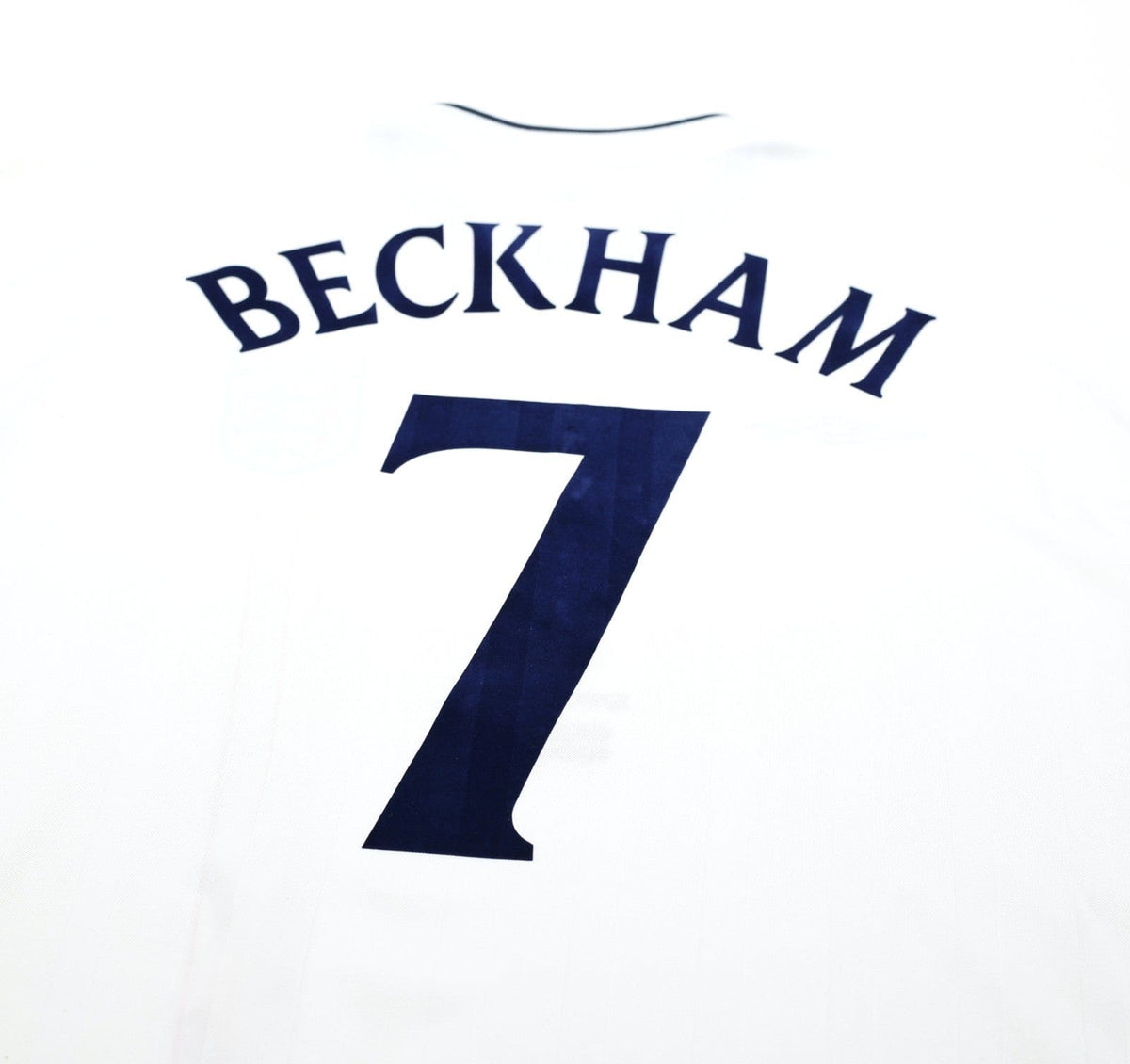2001/03 BECKHAM #7 England Vintage Umbro Home Greece Football Shirt (XL) WC 2002