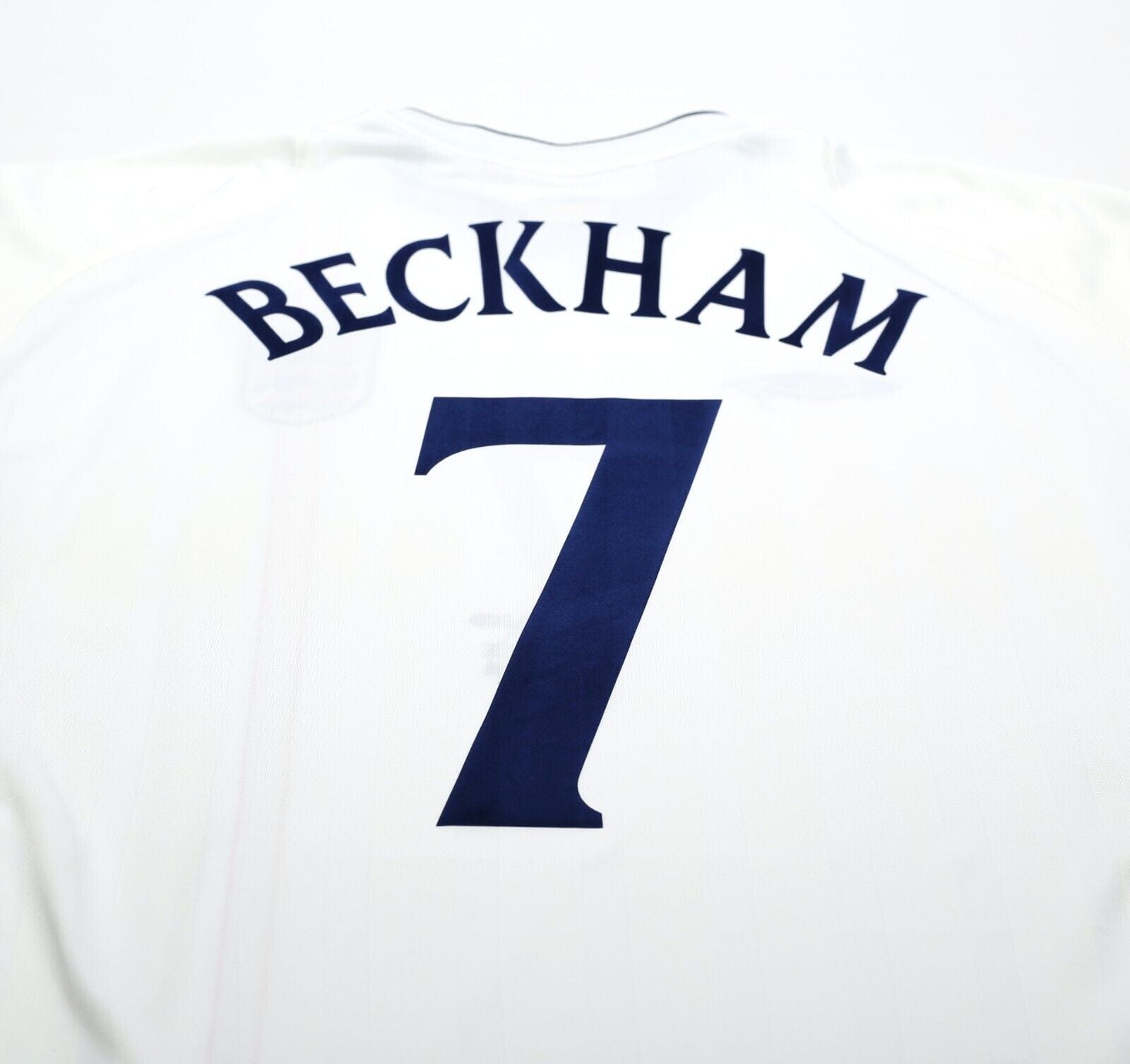 2001/03 BECKHAM #7 England Vintage Umbro Home Greece Football Shirt (XL) WC 2002