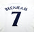 2001/03 BECKHAM #7 England Vintage Umbro Home L/S Greece Football Shirt (XL)