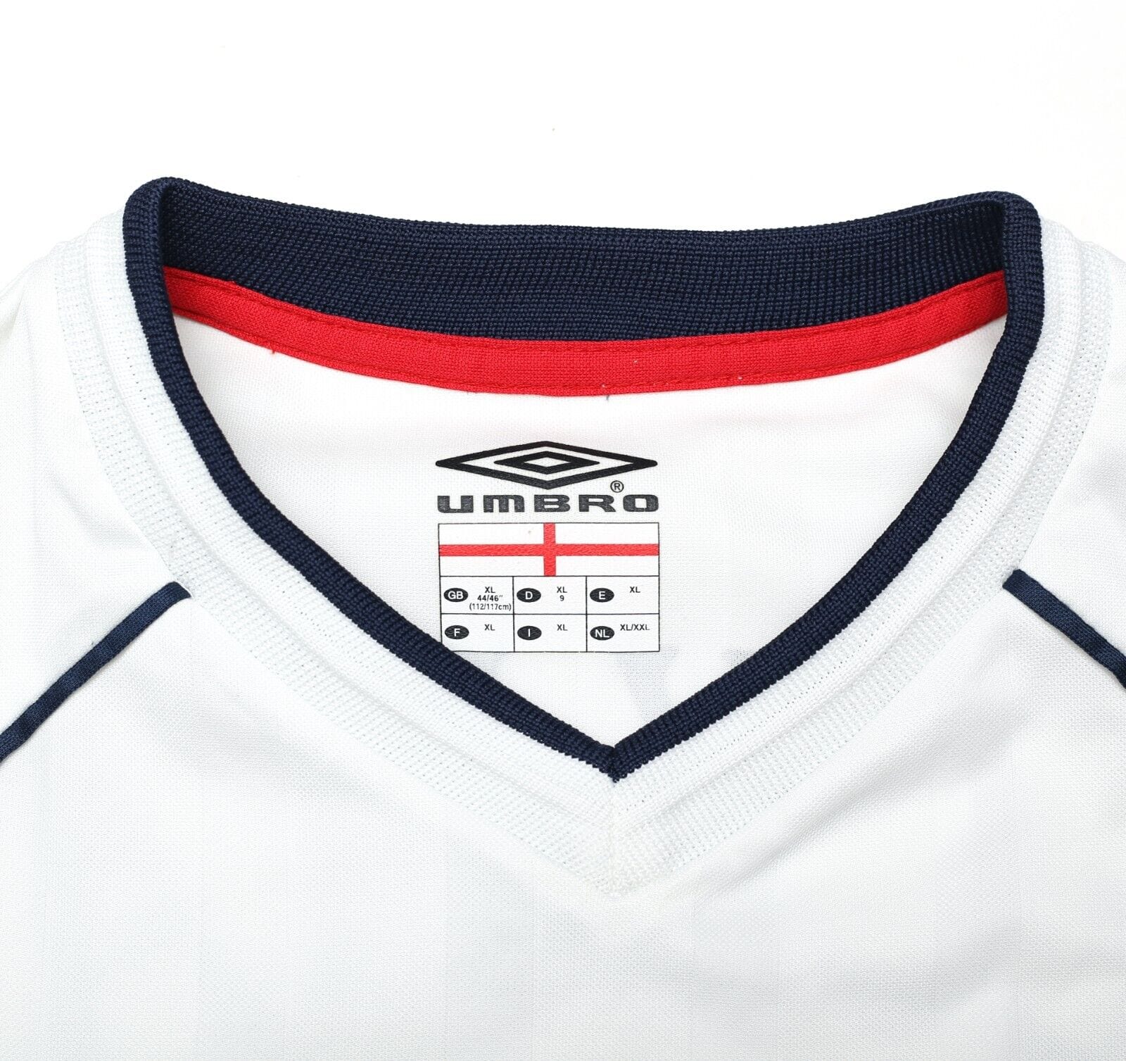 2001/03 Beckham #7 England Vintage Umbro Home L/S Greece