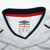 2001/03 Beckham #7 England Vintage Umbro L/S Home Greece Football Shirt (L)
