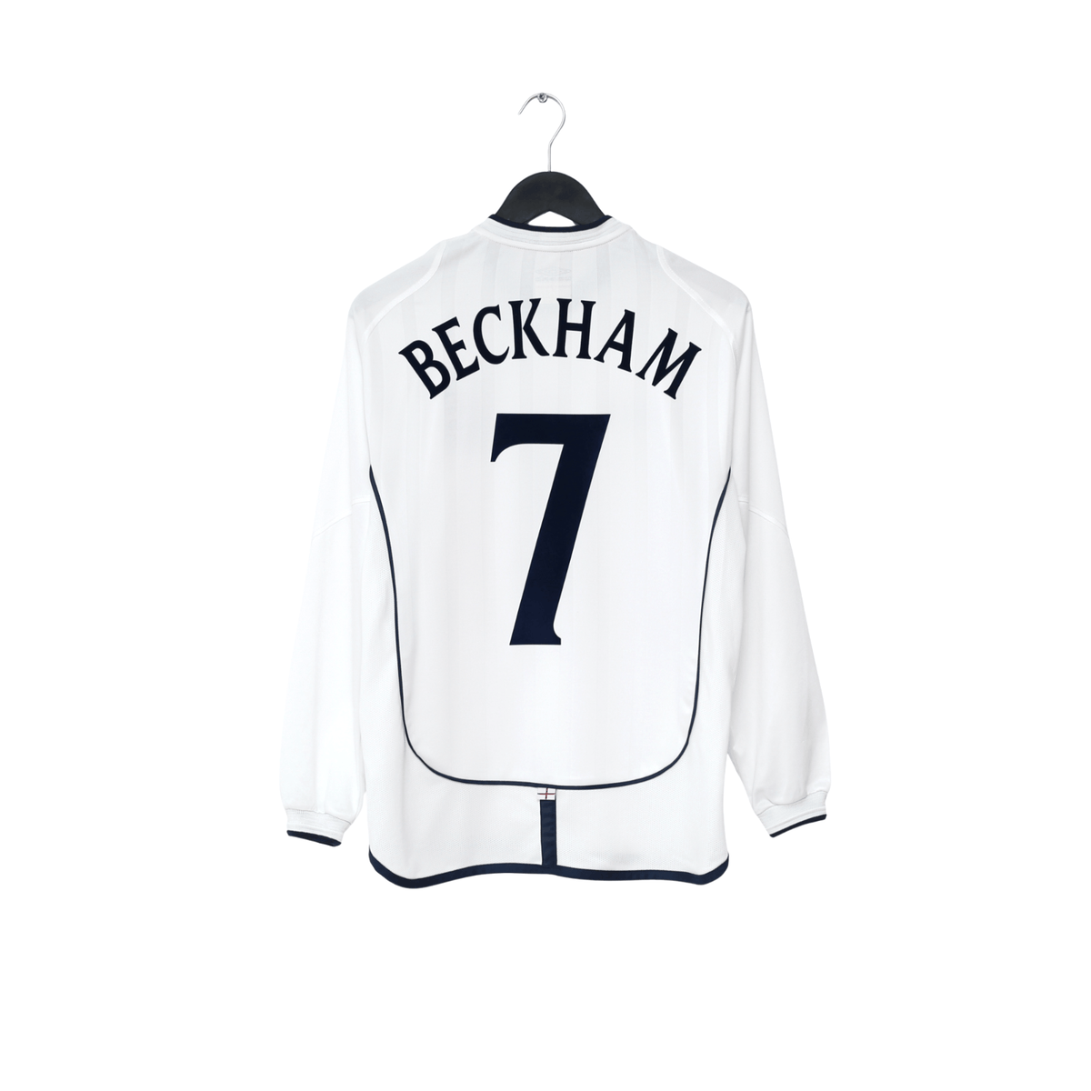 2001/03 Beckham #7 England Vintage Umbro L/S Home Greece Football Shirt (S)