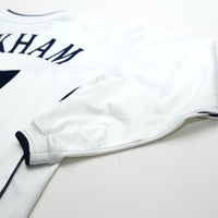 2001/03 Beckham #7 England Vintage Umbro L/S Home Greece Football Shirt (S)