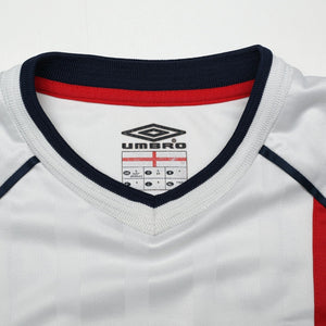 2001/03 Beckham #7 England Vintage Umbro L/S Home Greece Football Shirt (S)