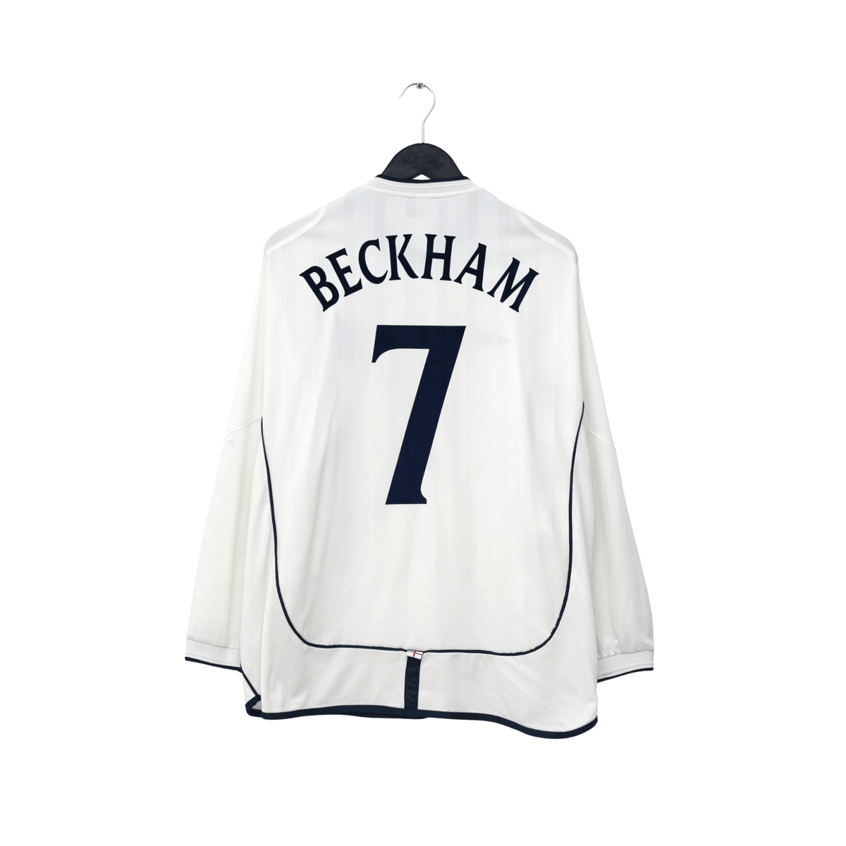 2001/03 Beckham #7 England Vintage Umbro L/S Home Greece Football Shirt (XL)