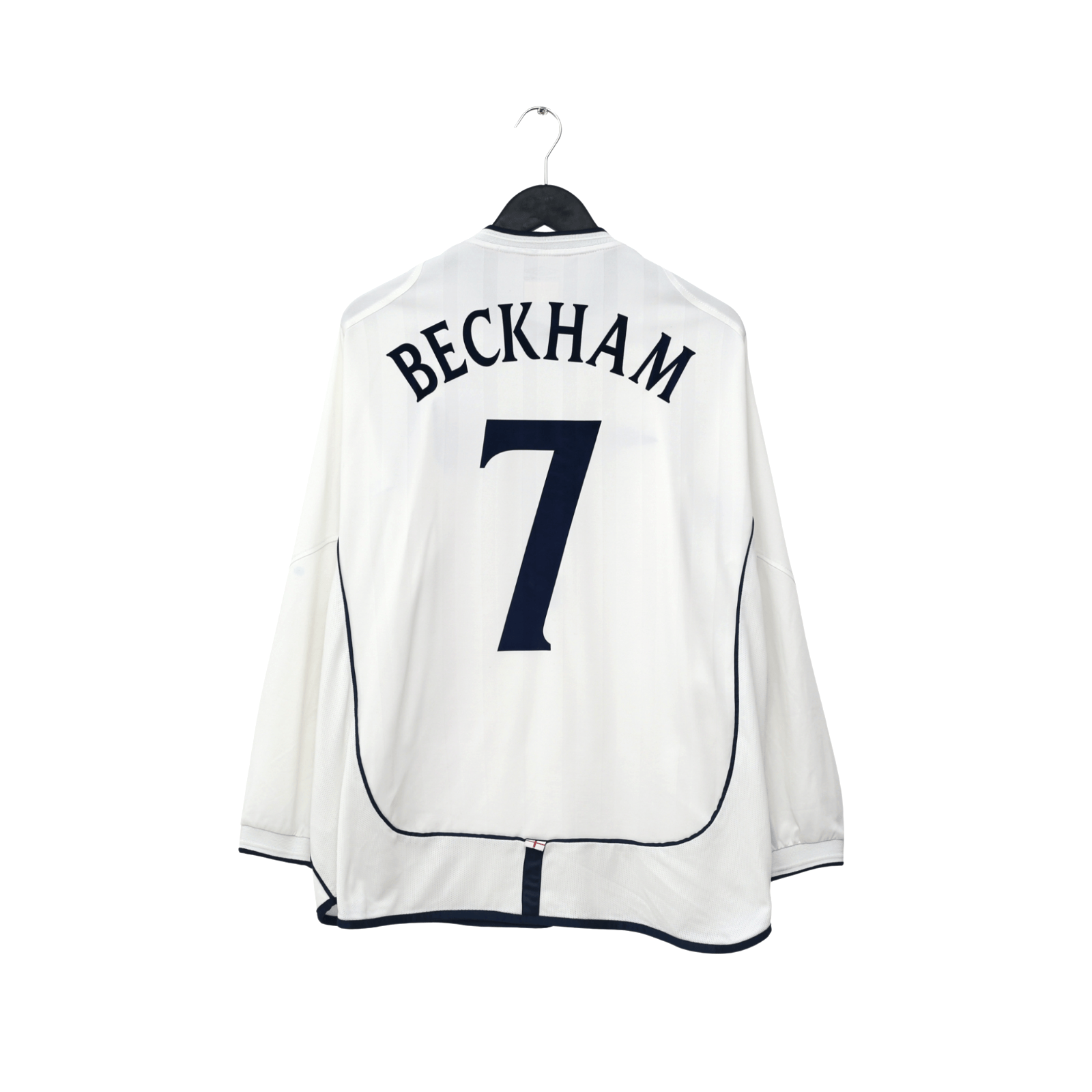 2001/03 Beckham #7 England Vintage Umbro L/S Home Greece Football Shirt (XL)