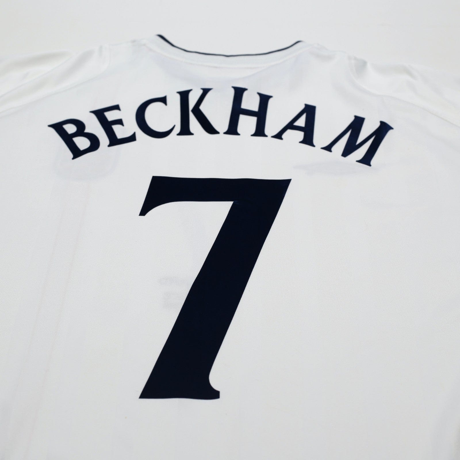 2001/03 Beckham #7 England Vintage Umbro L/S Home Greece Football Shirt (XL)