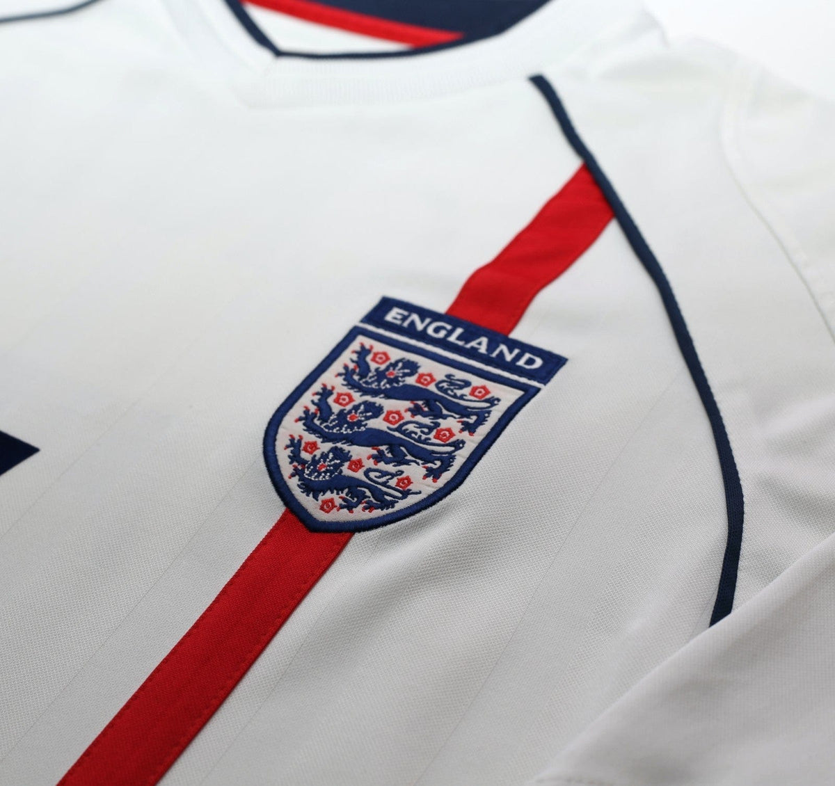 2001/03 BECKHAM #7 England Vintage Umbro LS Home Greece Football Shirt (L) 2002