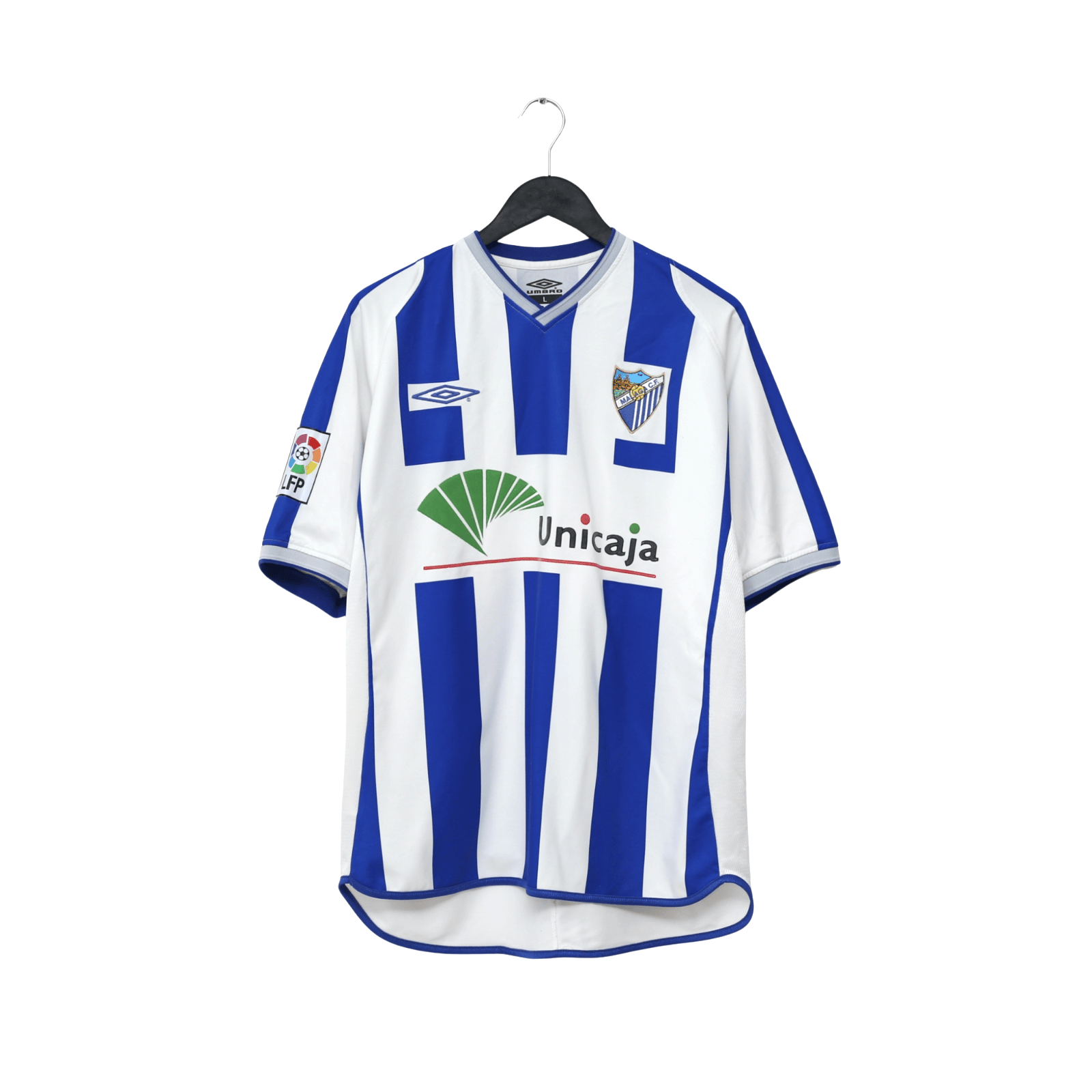 2001/03 D. Silva #9 Malaga Vintage Umbro Home Football Shirt (L)