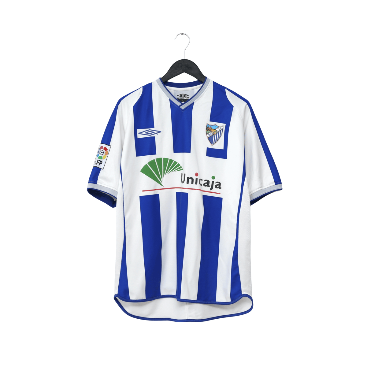 2001/03 D. Silva #9 Malaga Vintage Umbro Home Football Shirt (L)