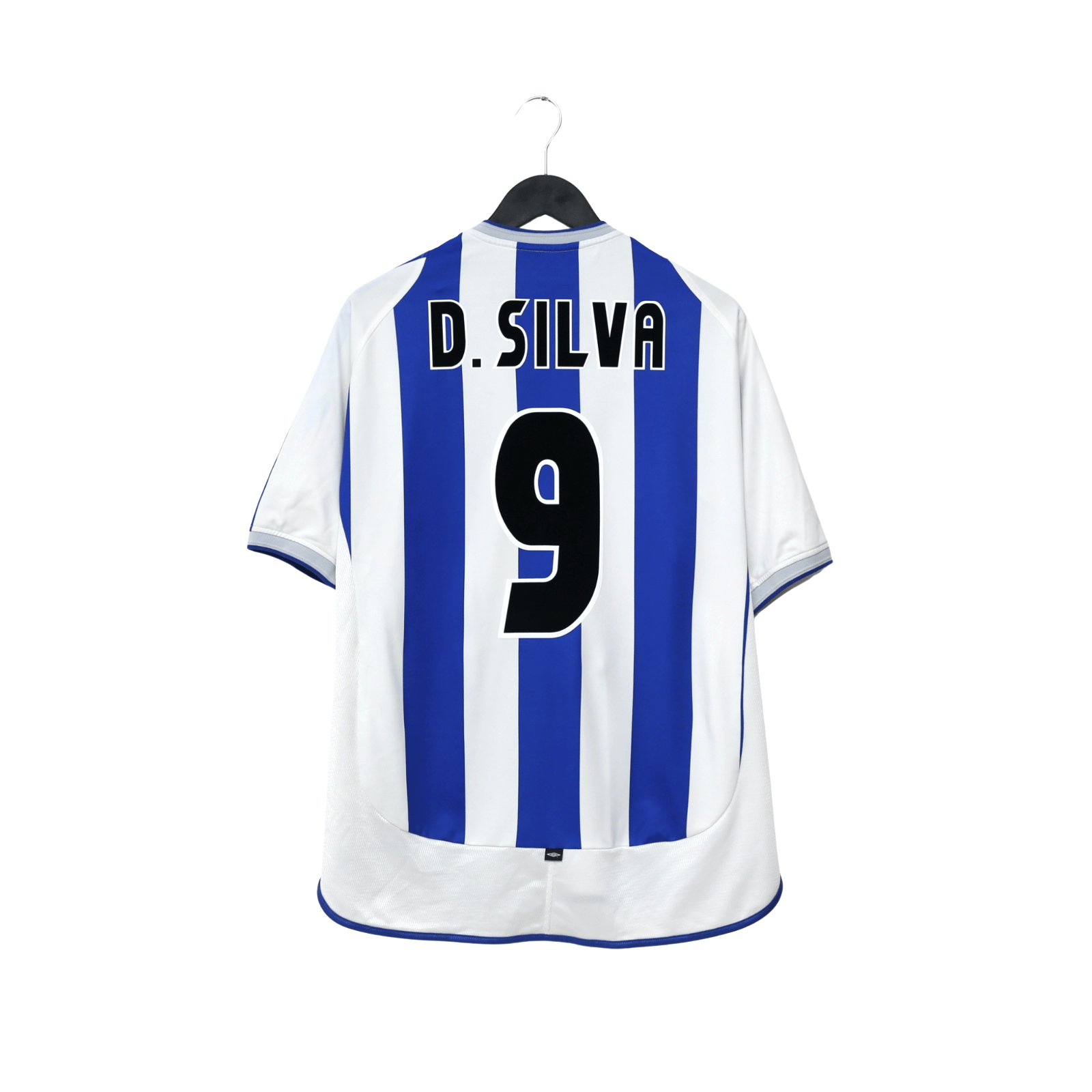2001/03 D. Silva #9 Malaga Vintage Umbro Home Football Shirt (L)