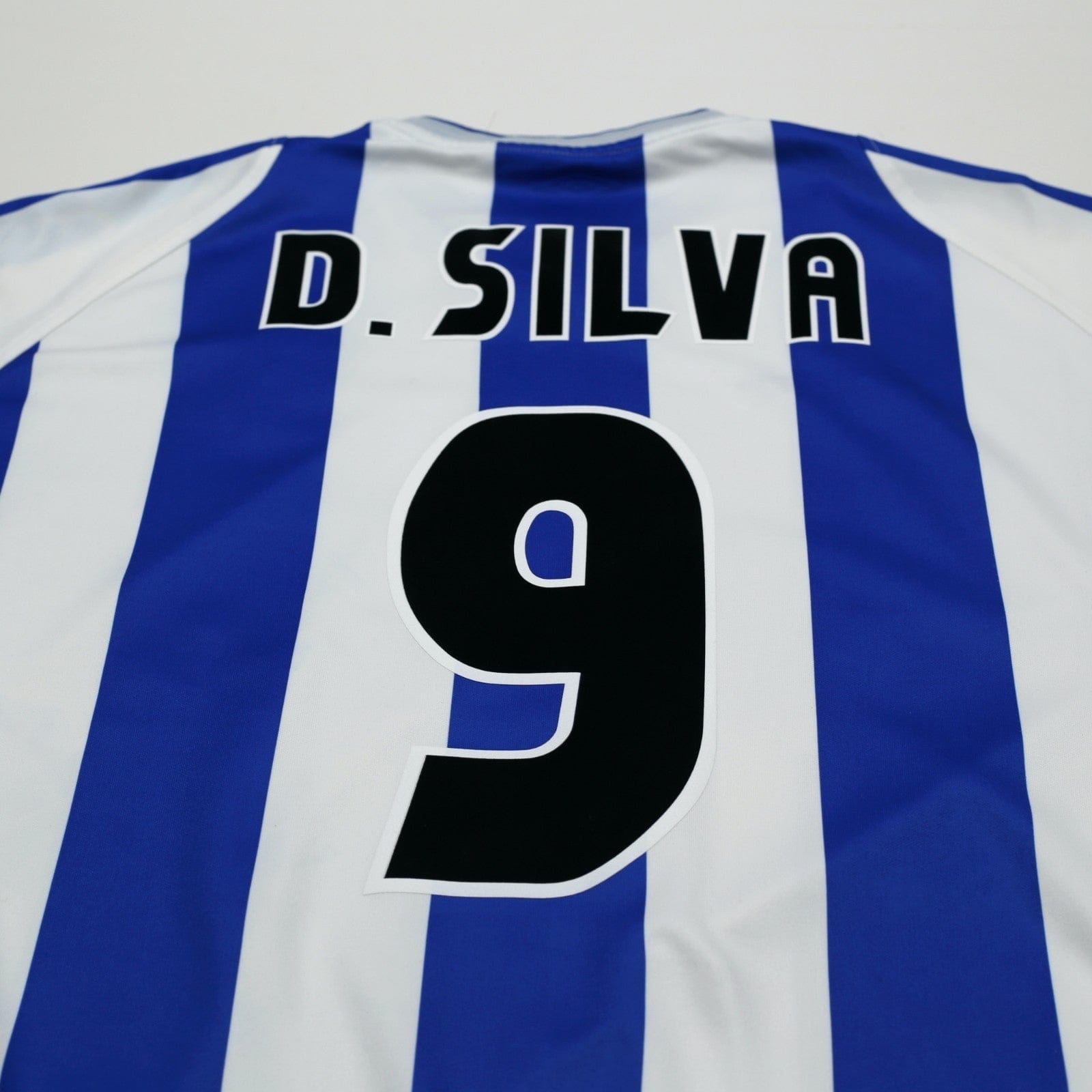2001/03 D. Silva #9 Malaga Vintage Umbro Home Football Shirt (L)