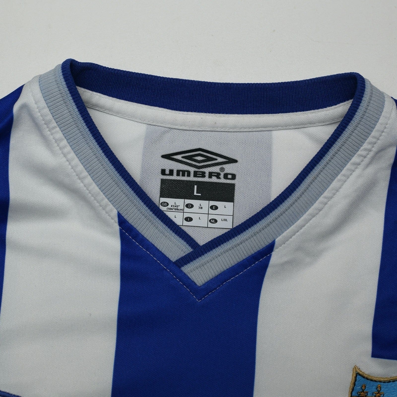2001/03 D. Silva #9 Malaga Vintage Umbro Home Football Shirt (L)