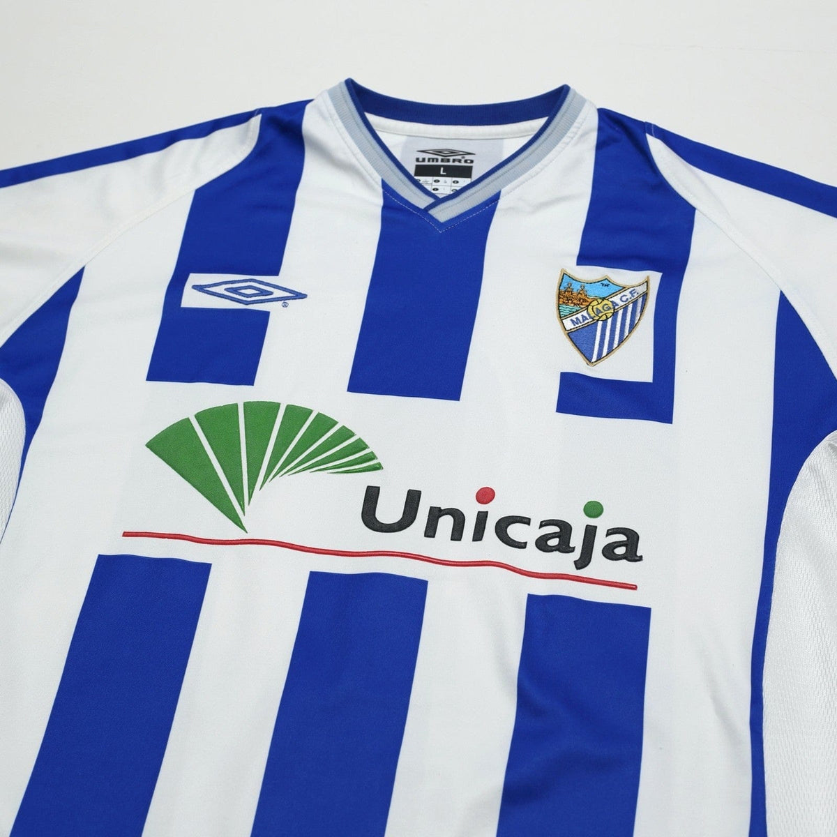 2001/03 D. Silva #9 Malaga Vintage Umbro Home Football Shirt (L)