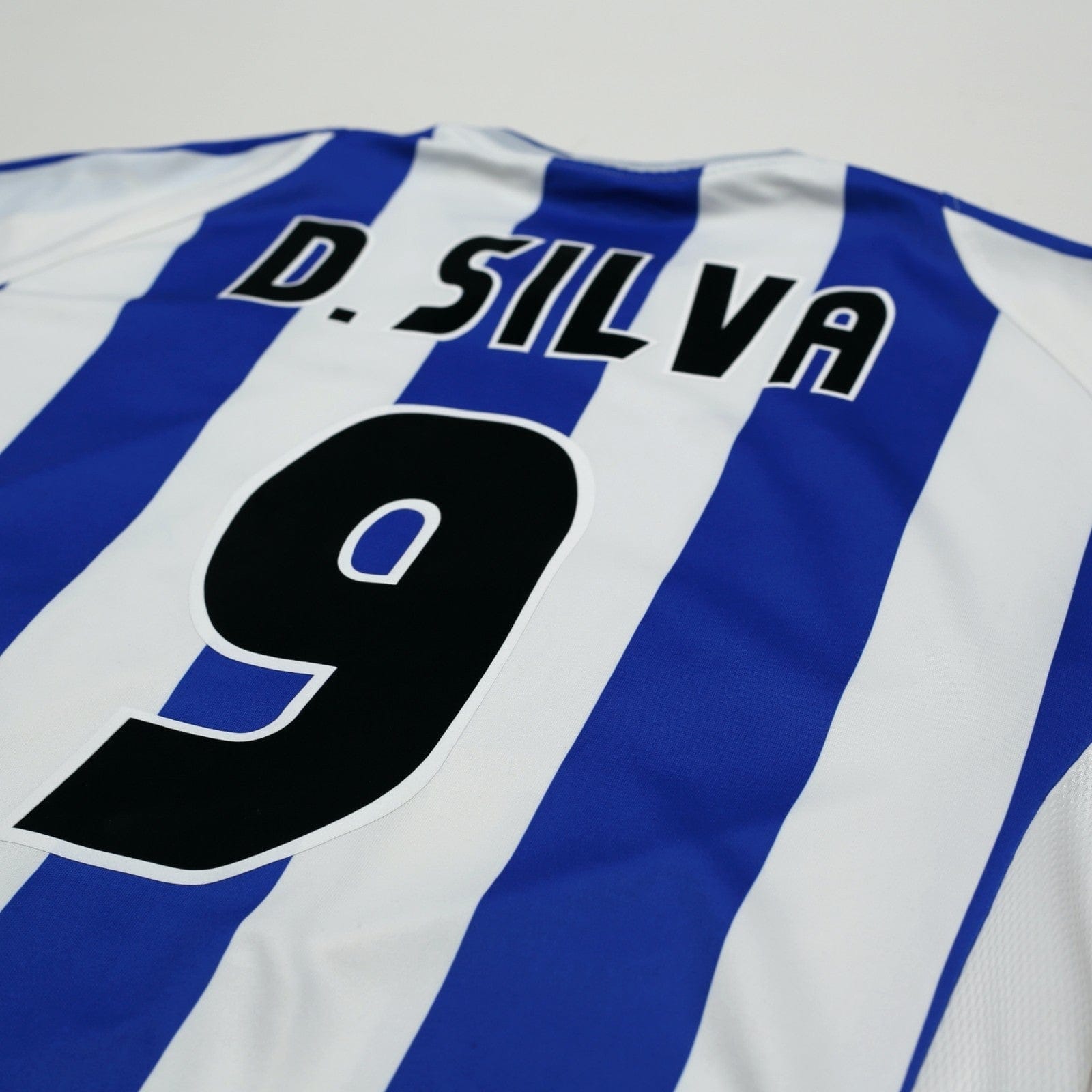 2001/03 D. Silva #9 Malaga Vintage Umbro Home Football Shirt (L)