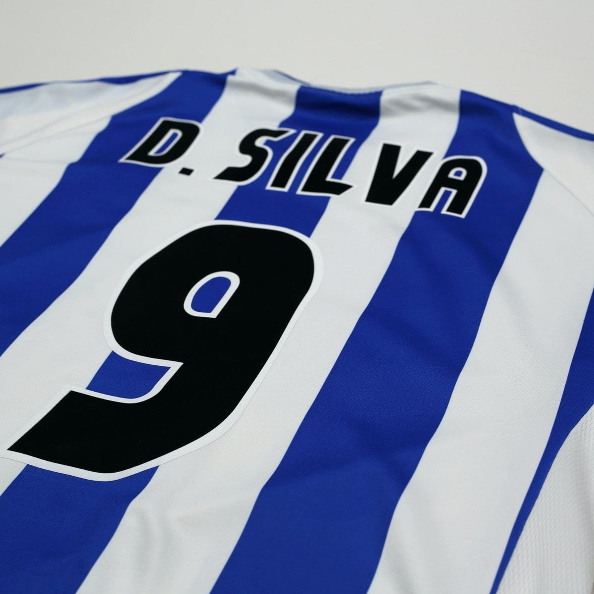 2001/03 D. Silva #9 Malaga Vintage Umbro Home Football Shirt (L)