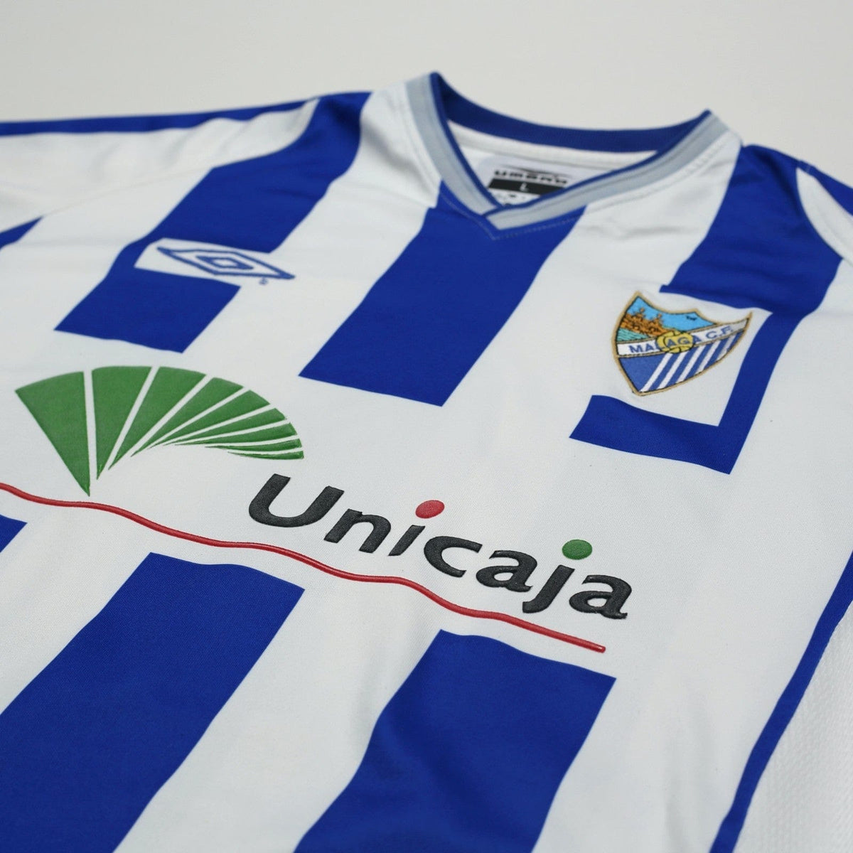 2001/03 D. Silva #9 Malaga Vintage Umbro Home Football Shirt (L)