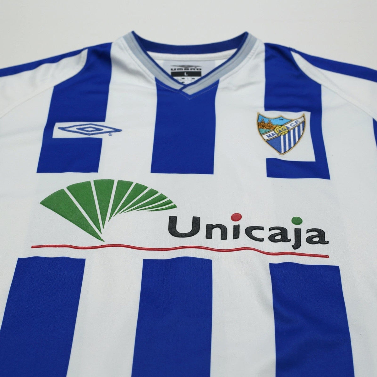 2001/03 D. Silva #9 Malaga Vintage Umbro Home Football Shirt (L)