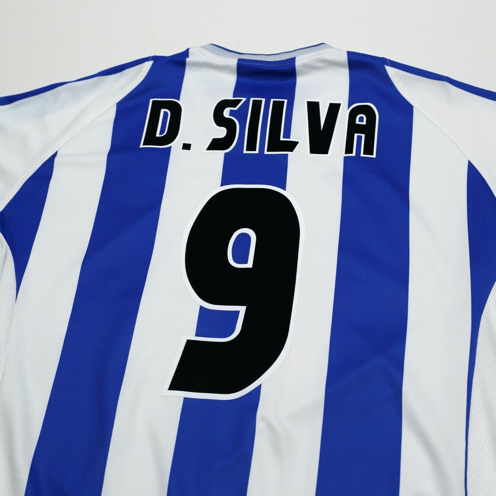 2001/03 D. Silva #9 Malaga Vintage Umbro Home Football Shirt (L)