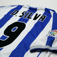 2001/03 D. Silva #9 Malaga Vintage Umbro Home Football Shirt (L)