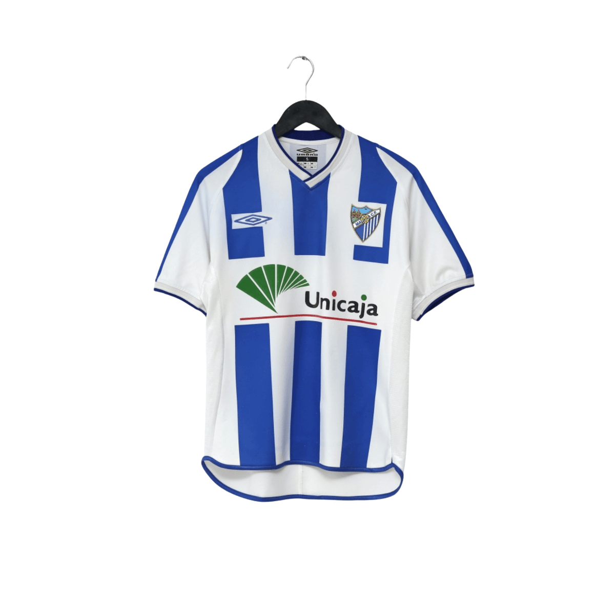 2001/03 D. Silva #9 Malaga Vintage Umbro Home Football Shirt (S)