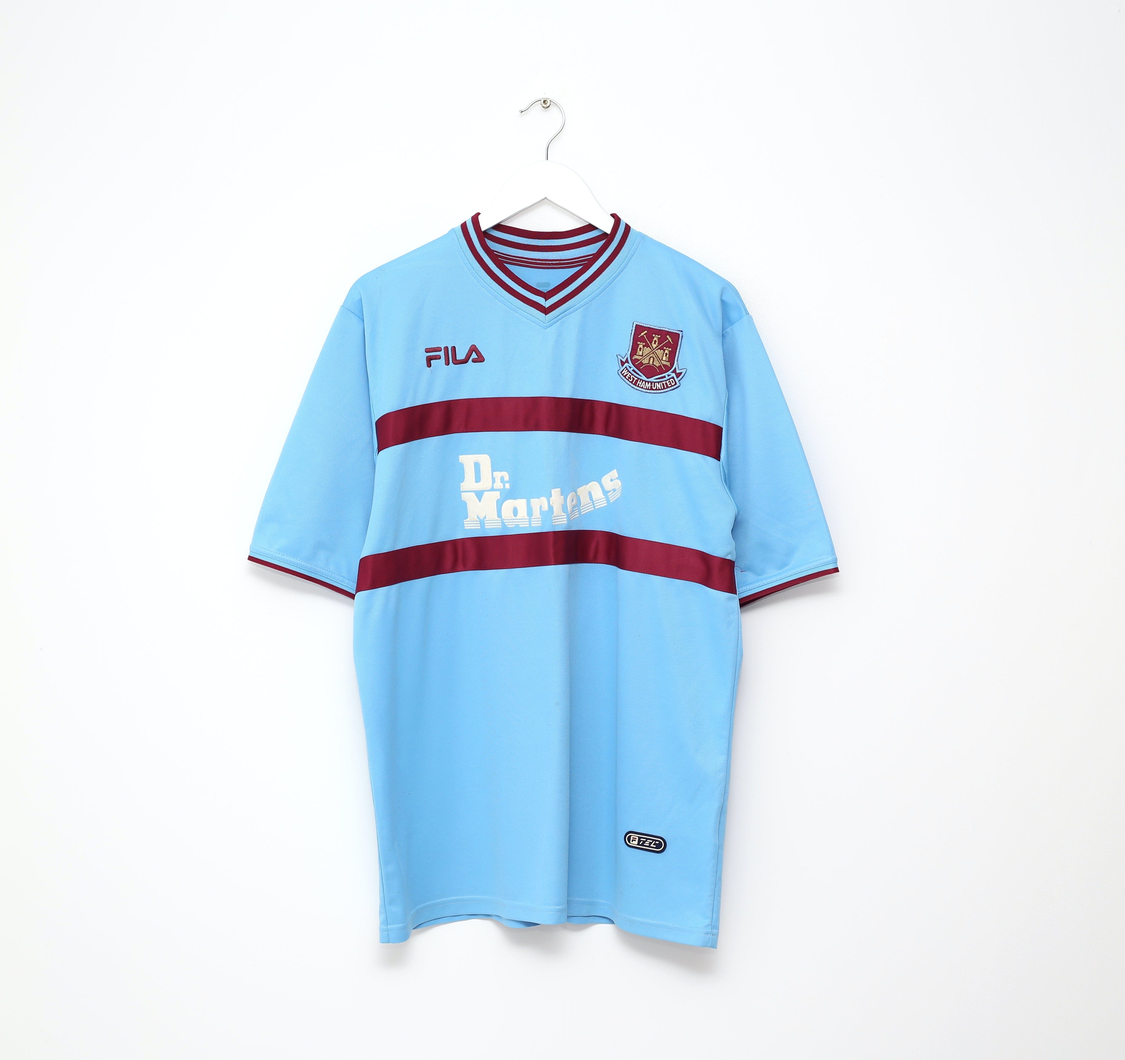2001/03 DI CANIO #10 West Ham Vintage FILA Away Football Shirt (L 2001/03 DI CANIO #10 West Ham Vintage FILA Away Football Shirt (L