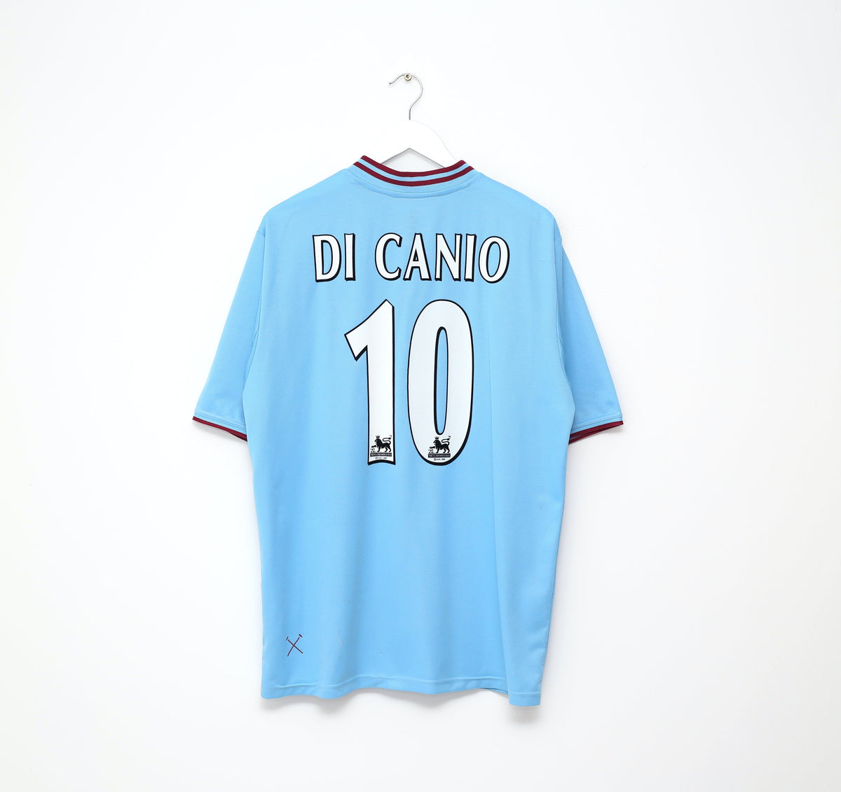 2001/03 DI CANIO #10 West Ham Vintage FILA Away Football Shirt (L)
