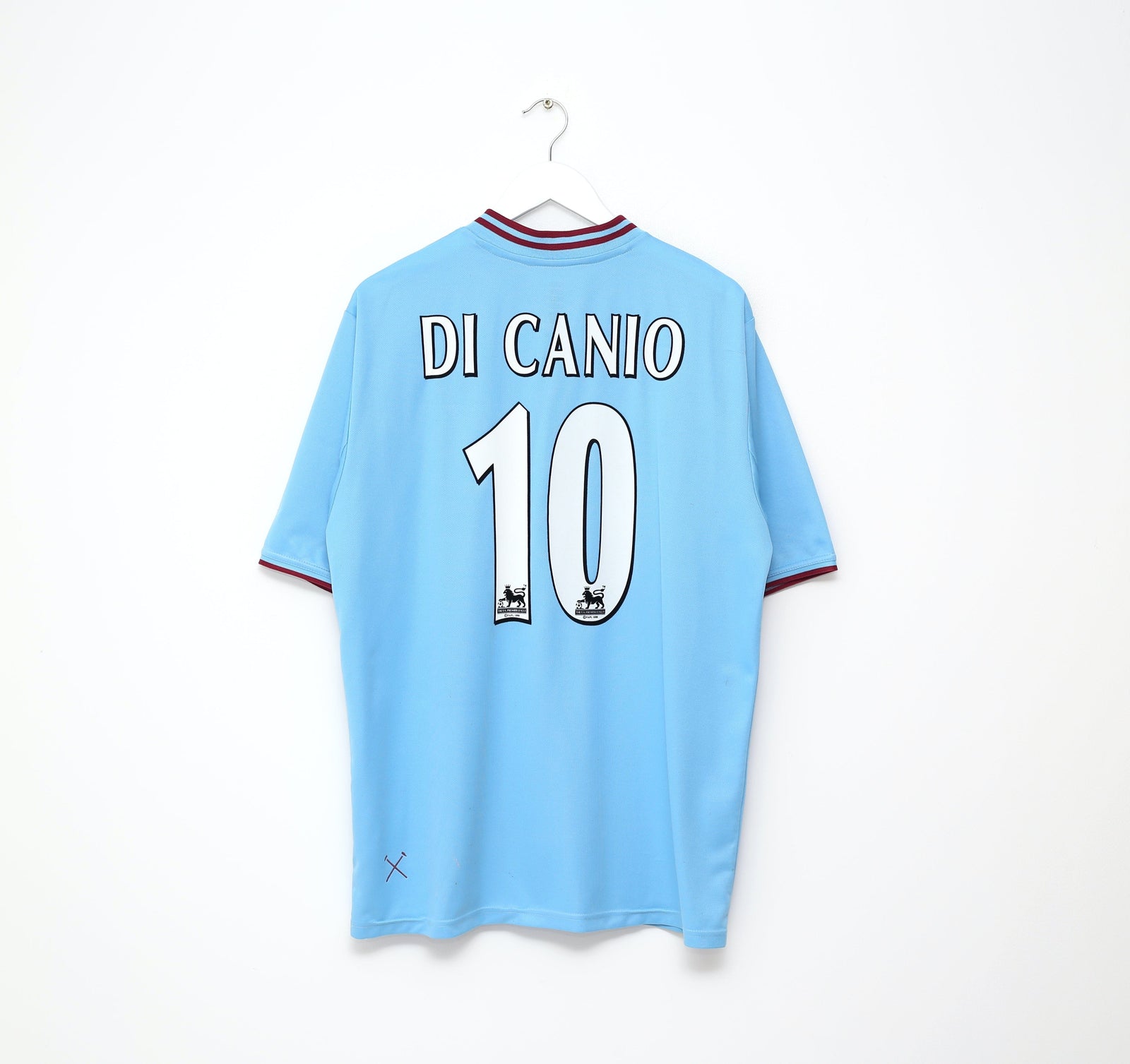 2001/03 DI CANIO #10 West Ham Vintage FILA Away Football Shirt (L)