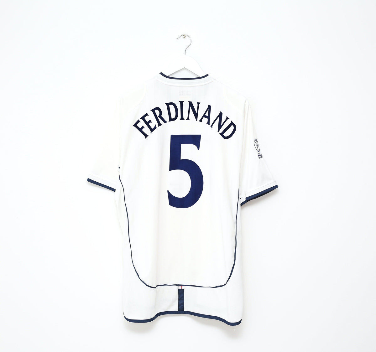 2001/03 FERDINAND #5 England Vintage Umbro Home Football Shirt (XL) 2002 BRAZIL