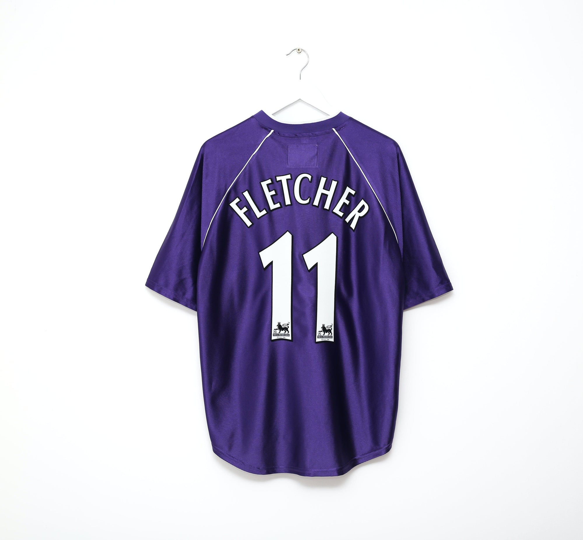 2001/03 FLETCHER #11 Harchester United Vintage LCS Home Football Shirt (M)