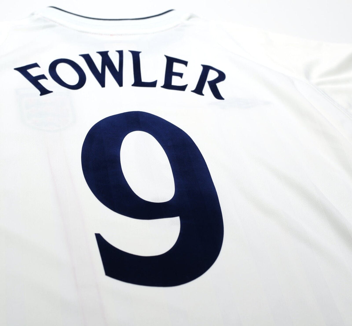 2001/03 FOWLER #9 England Vintage Umbro Home Denmark Football Shirt (XL) WC 2002