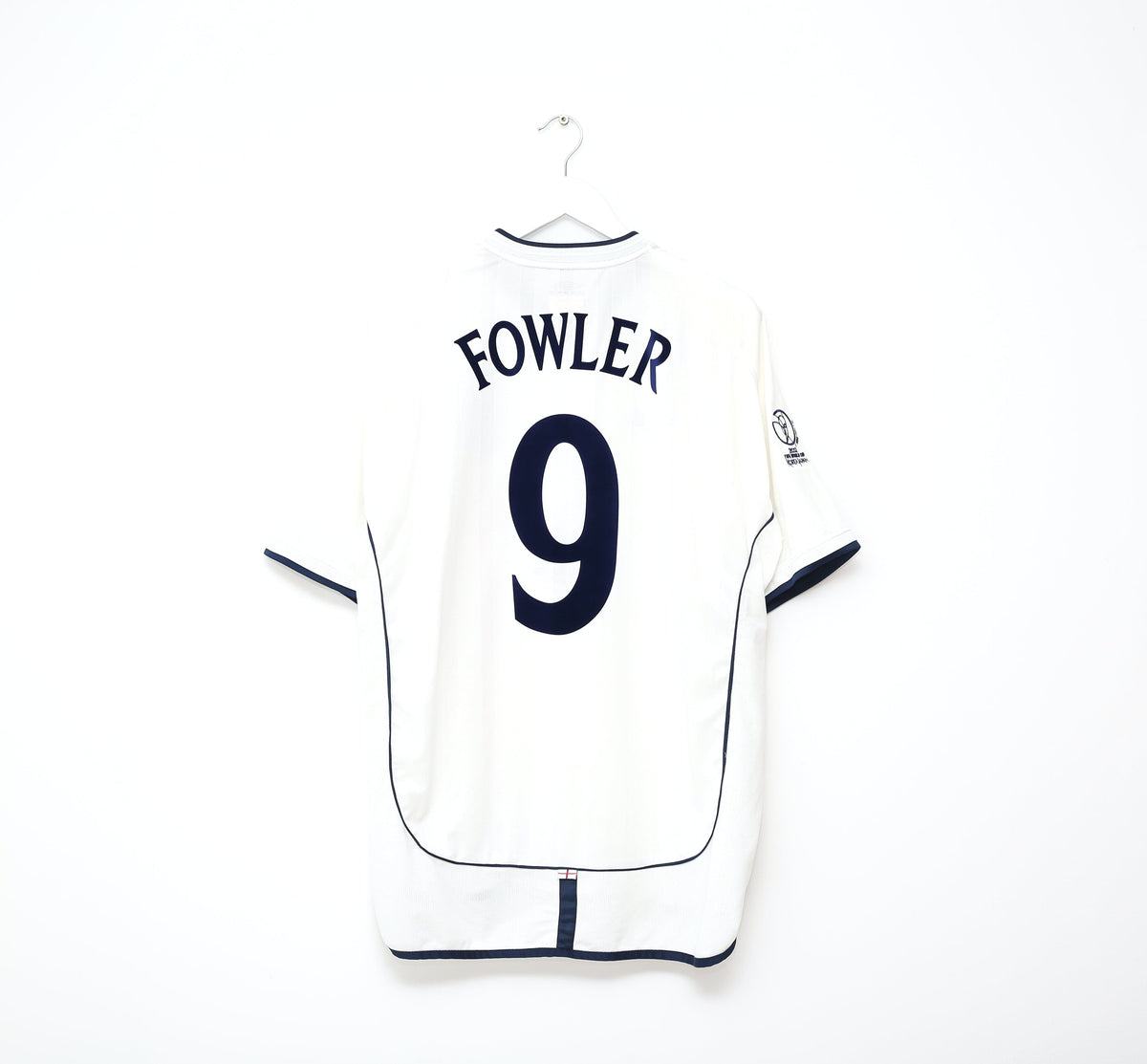 2001/03 FOWLER #9 England Vintage Umbro Home Denmark Football Shirt (XL) WC 2002