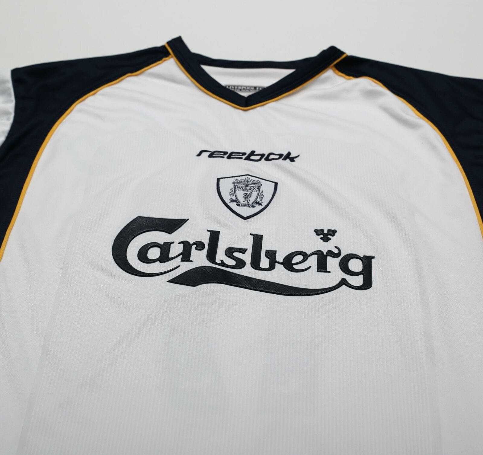 2001/03 GERRARD #17 Liverpool Vintage Reebok Away Football Shirt (M)