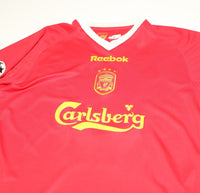 2001/03 GERRARD #17 Liverpool Vintage Reebok CL Home Football Shirt Jersey (M)