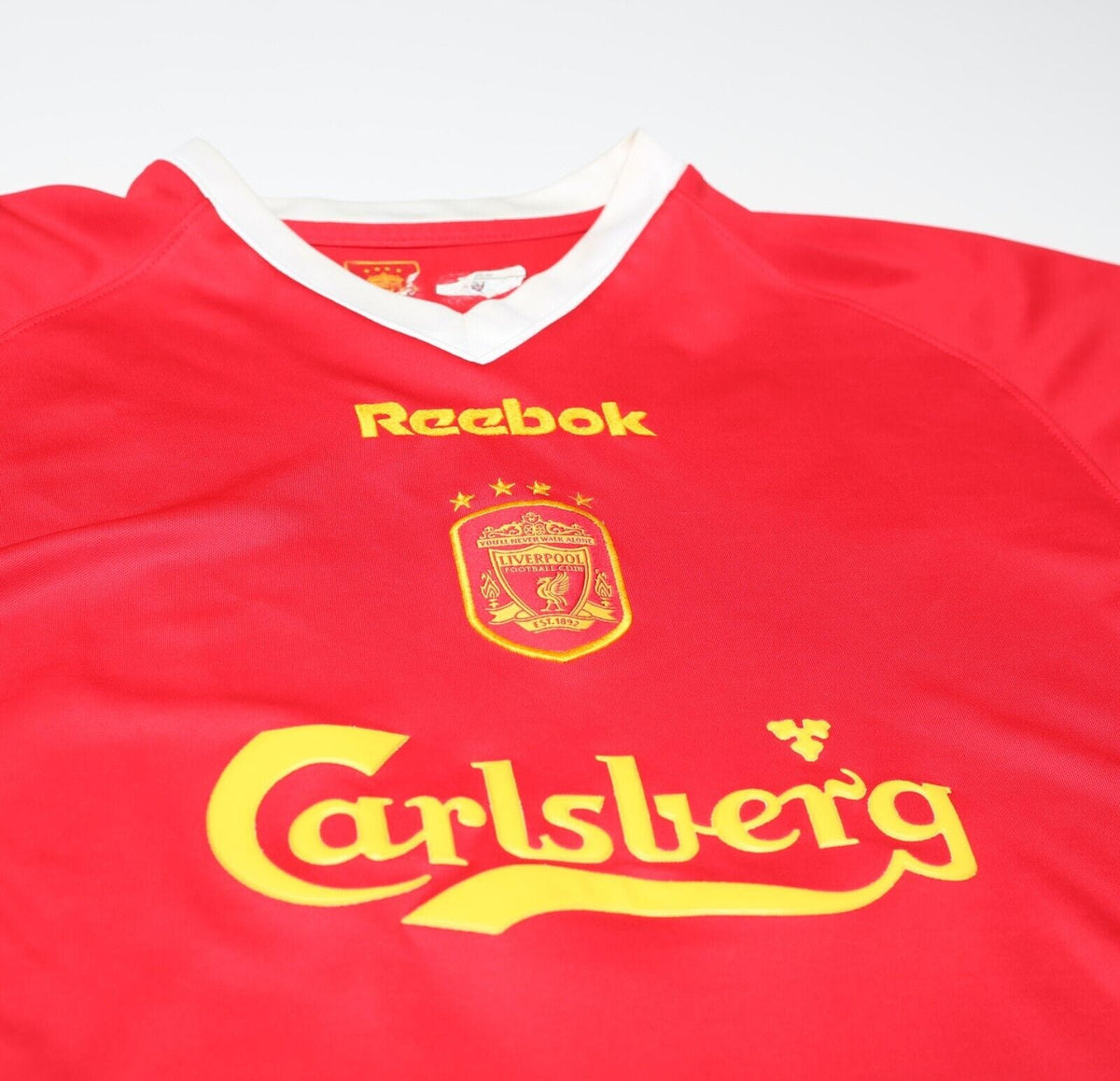 2001/03 GERRARD #17 Liverpool Vintage Reebok CL Home Football Shirt Jersey (M)