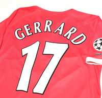 2001/03 GERRARD #17 Liverpool Vintage Reebok CL Home Football Shirt Jersey (M)