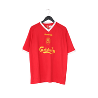 2001/03 GERRARD #17 Liverpool Vintage Reebok European Home Football Shirt (XL)