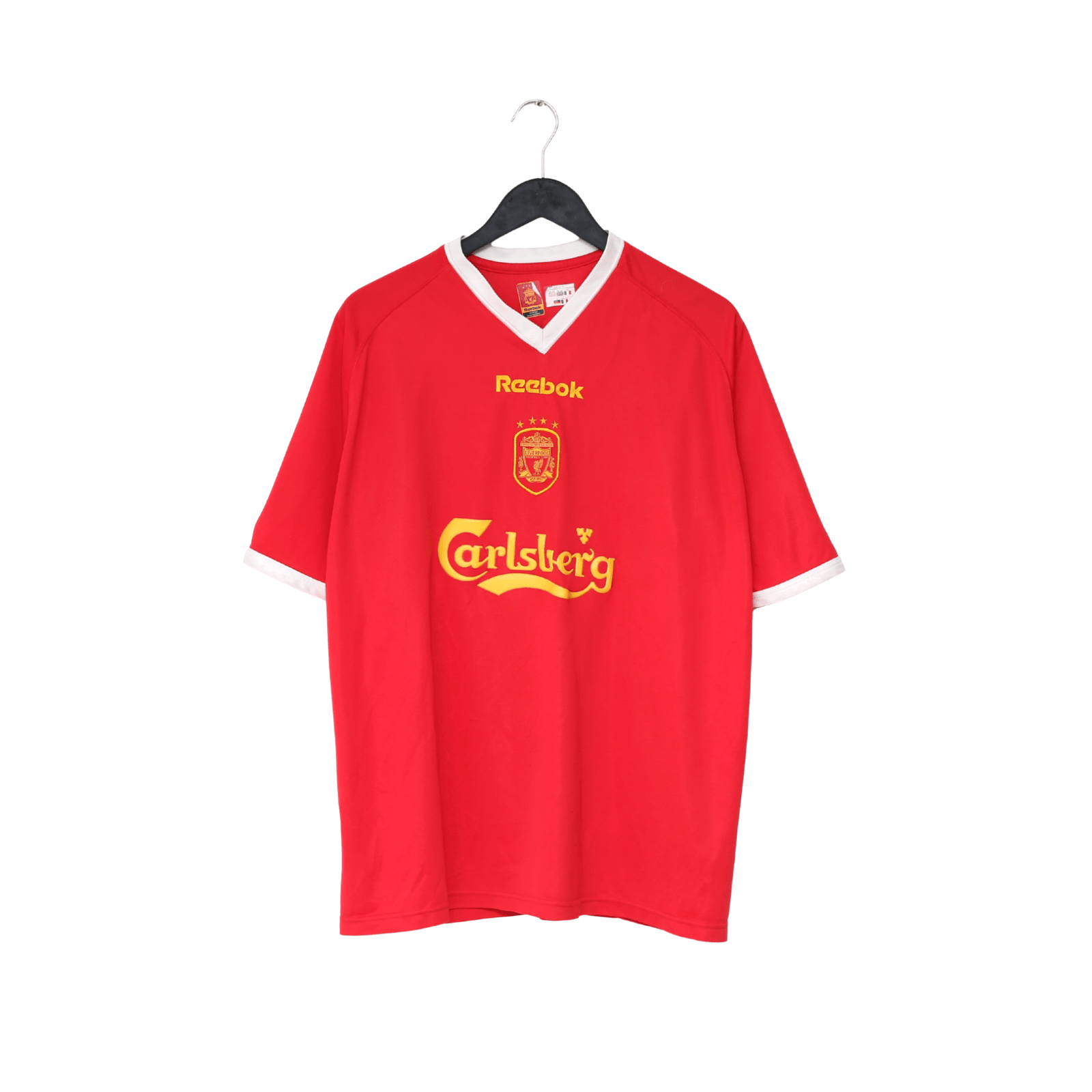 2001/03 GERRARD #17 Liverpool Vintage Reebok European Home Football Shirt (XL)