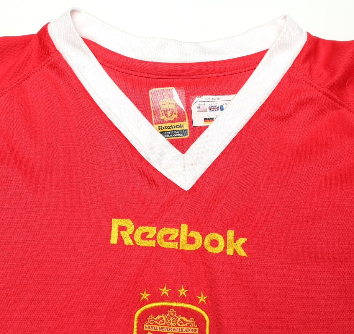 2001/03 GERRARD #17 Liverpool Vintage Reebok European Home Football Shirt (XL)