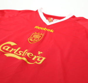 2001/03 GERRARD #17 Liverpool Vintage Reebok European Home Football Shirt (XL)