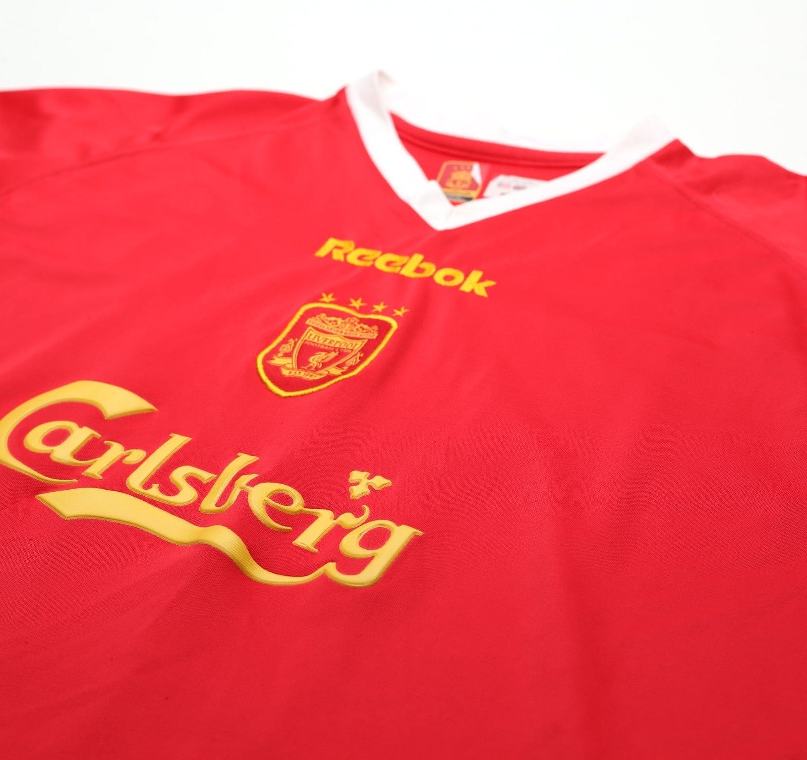 2001/03 GERRARD #17 Liverpool Vintage Reebok European Home Football Shirt (XL)