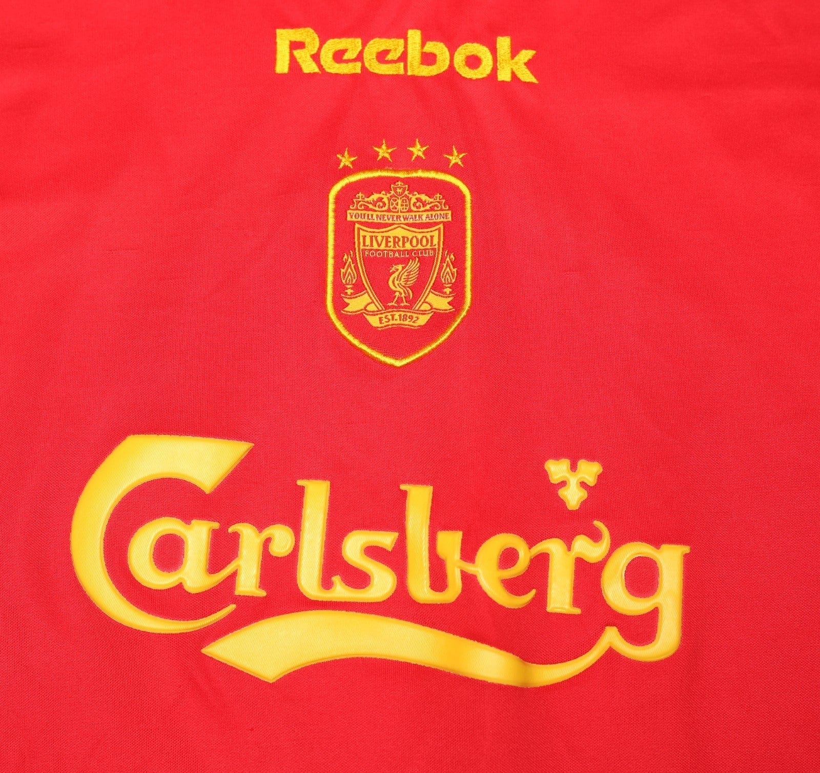 2001/03 GERRARD #17 Liverpool Vintage Reebok European Home Football Shirt (XL)