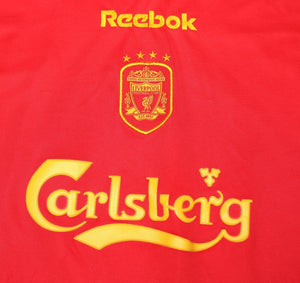 2001/03 GERRARD #17 Liverpool Vintage Reebok European Home Football Shirt (XL)