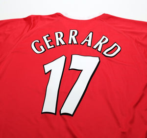 2001/03 GERRARD #17 Liverpool Vintage Reebok European Home Football Shirt (XL)