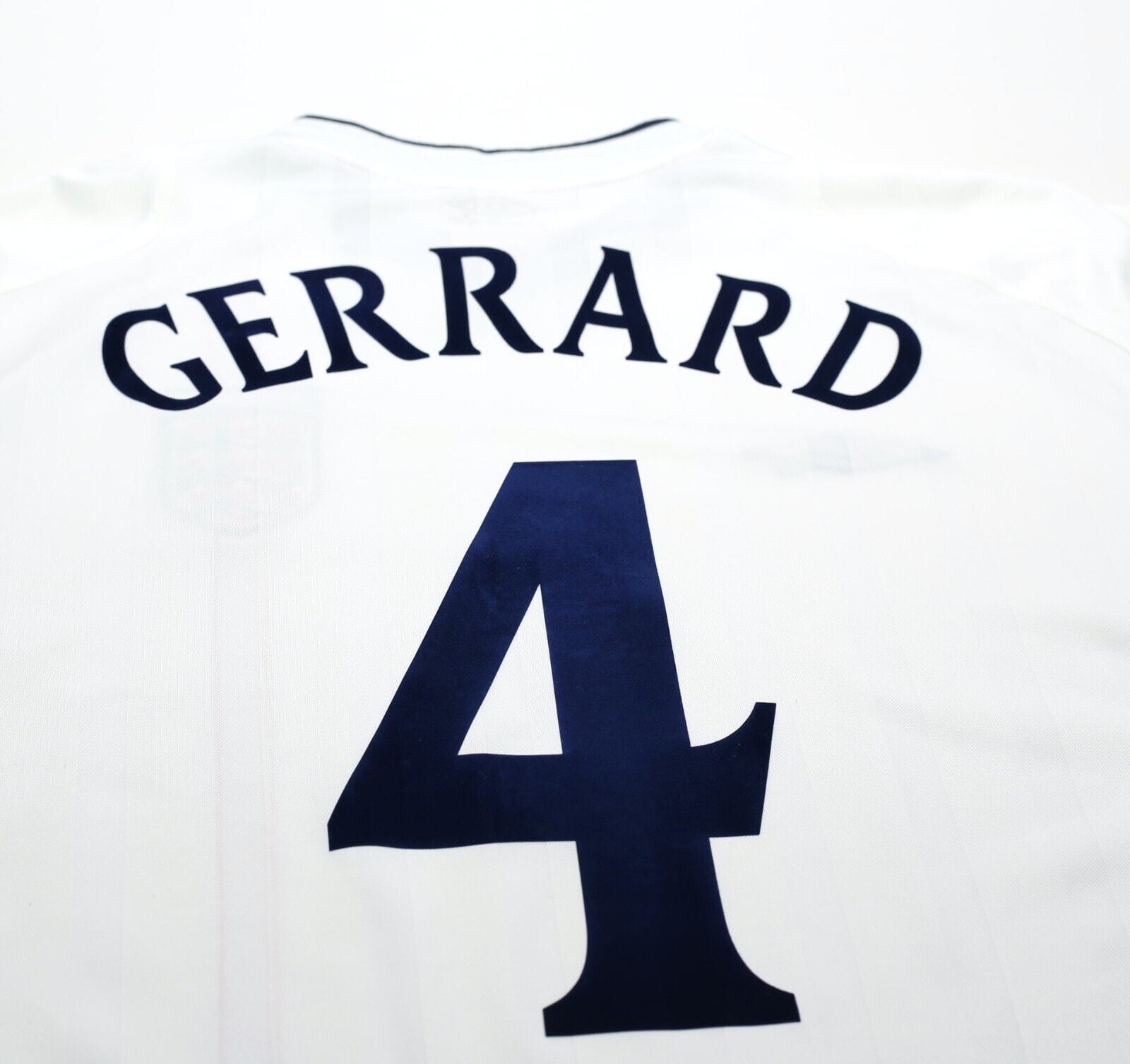 2001/03 GERRARD #4 England Vintage Umbro Home Greece Football Shirt (XL) WC 2002