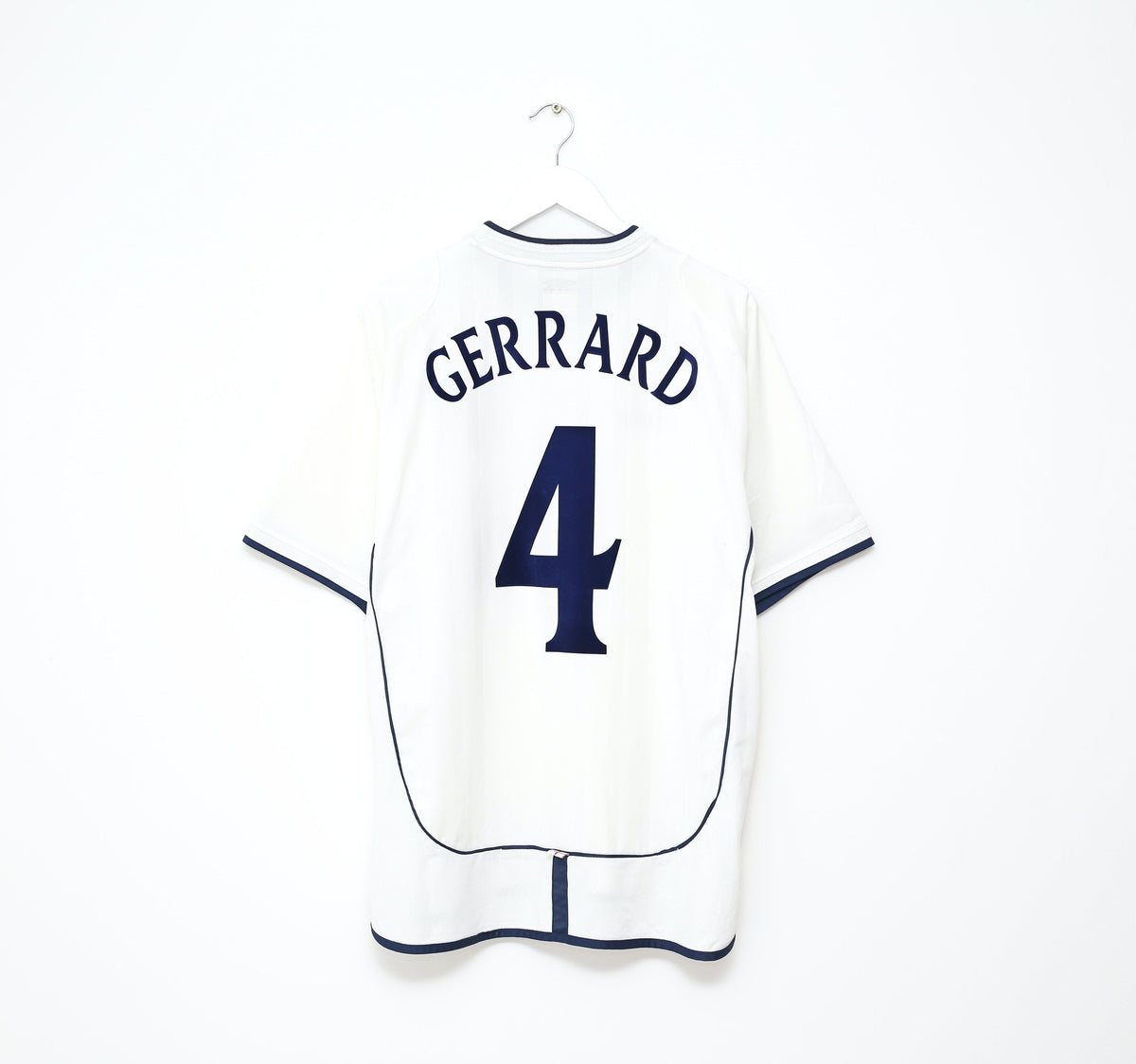 2001/03 GERRARD #4 England Vintage Umbro Home Greece Football Shirt (XL) WC 2002