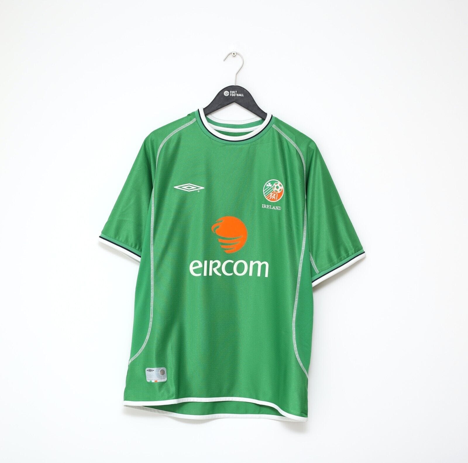 2001/03 KEANE #6 Ireland Vintage Umbro Home Football Shirt (L) Manches -  Football Shirt Collective