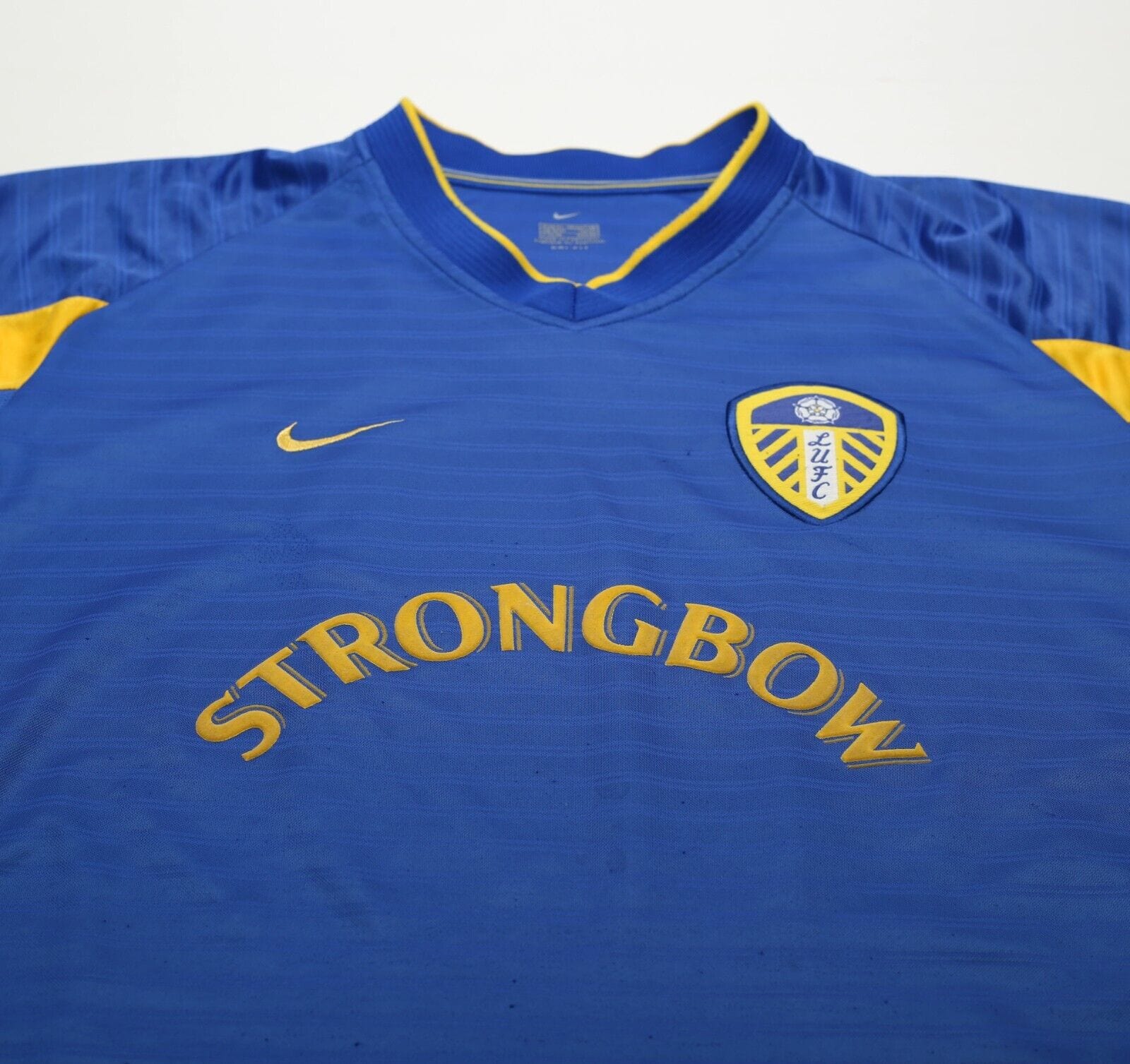 Nike Leeds United シャツ 青/黄色 STRONGBOW 2001/03 Kewell #10 Leeds United Vintage Nike Away Football Shirt
