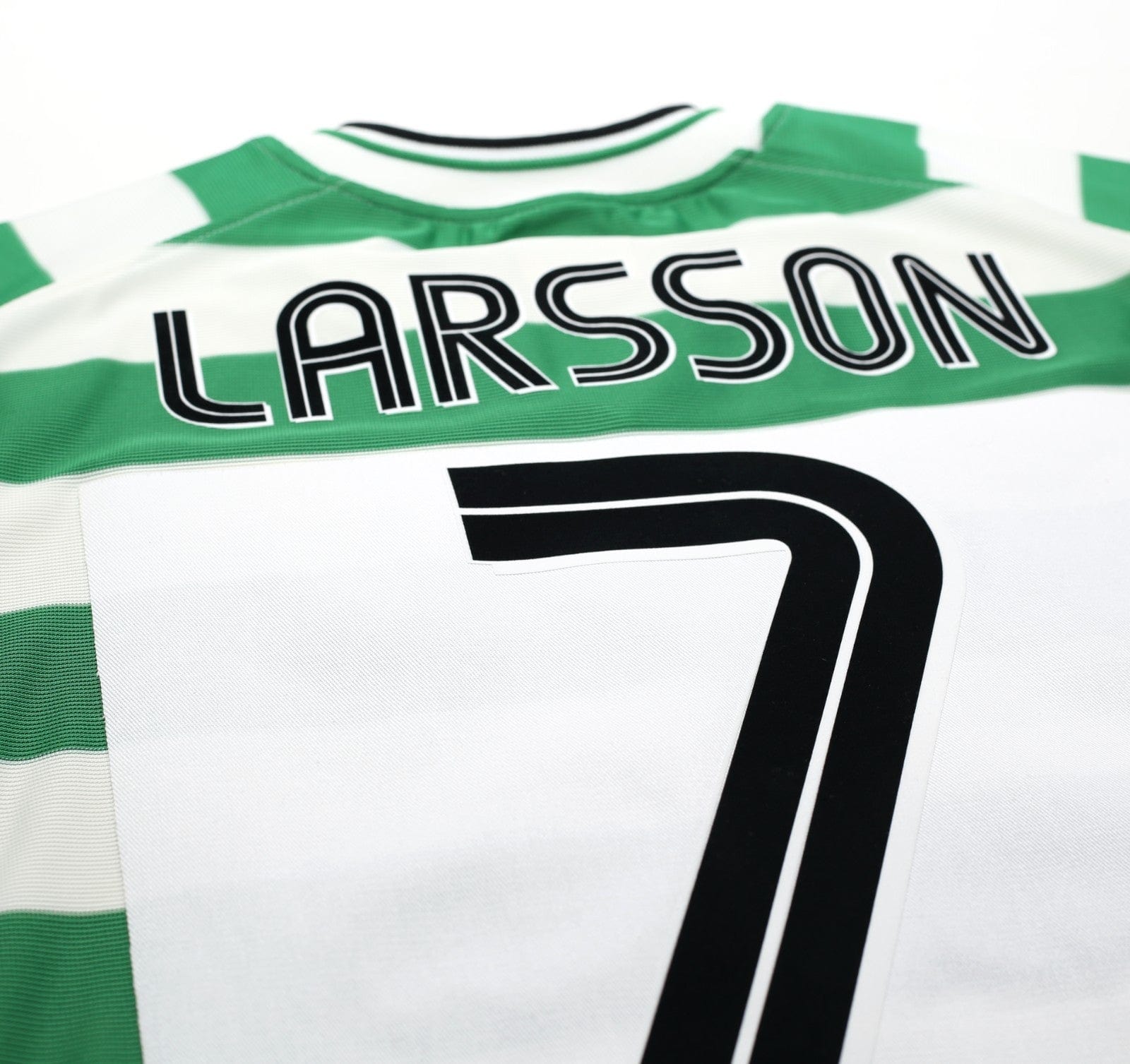 2001/03 LARSSON #7 Celtic Umbro European Home Football Shirt (L)