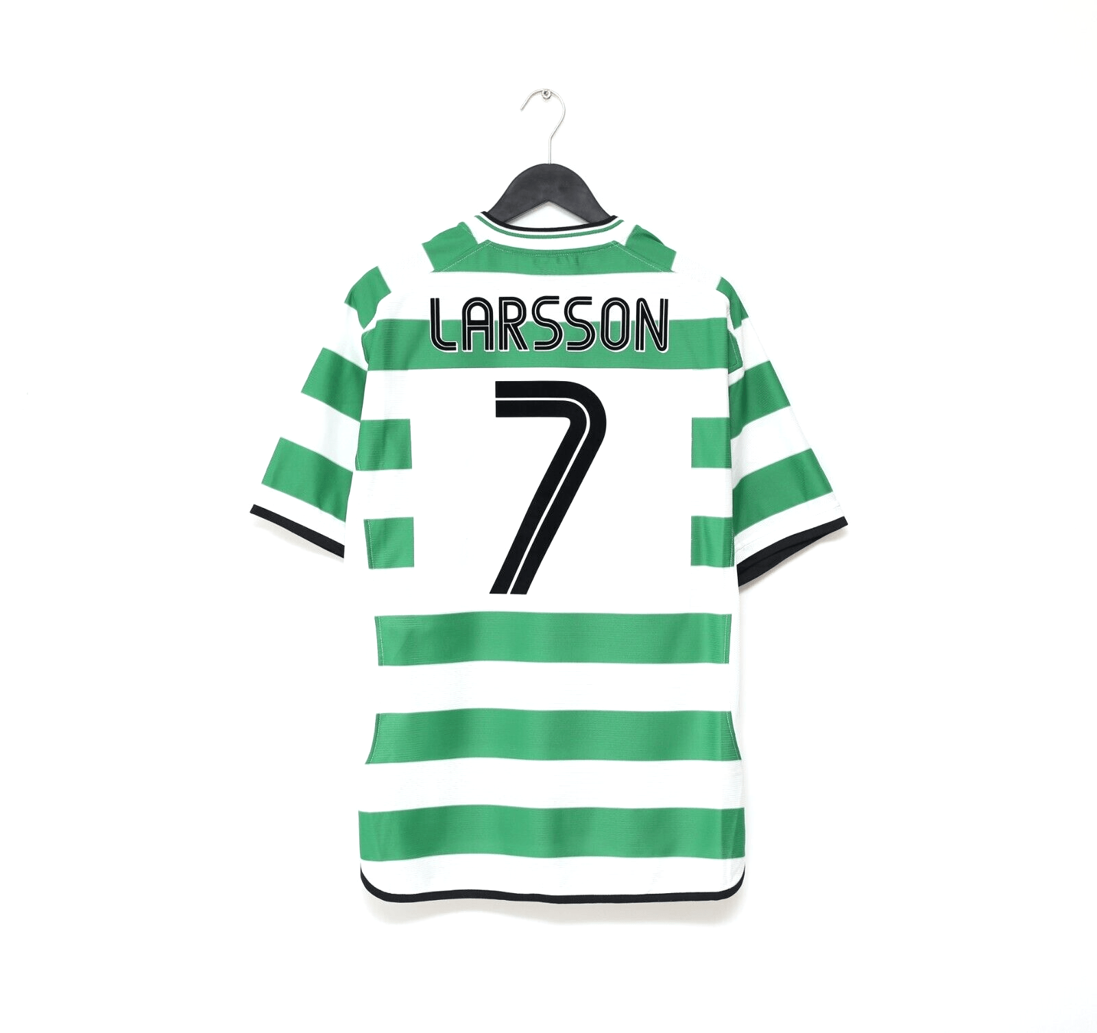 2001/03 LARSSON #7 Celtic Umbro European Home Football Shirt (L)